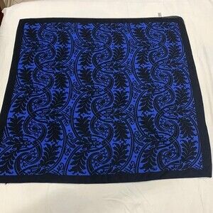 Glentex blue and black filigree patterned scarf